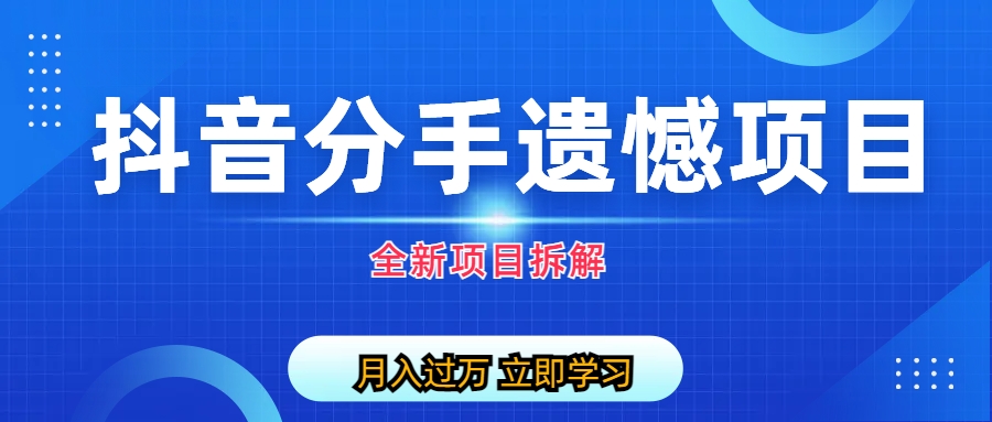 自媒体抖音分手遗憾项目私域项目拆解-高华