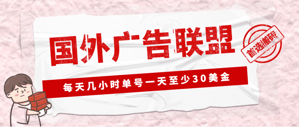 外面收费1980最新国外LEAD广告联盟搬砖项目,单号一天至少30美金(详细教程)-高华