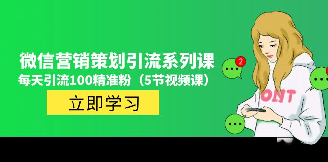 价值百万的微信营销策划引流系列课,每天引流100精准粉(5节视频课)-高华