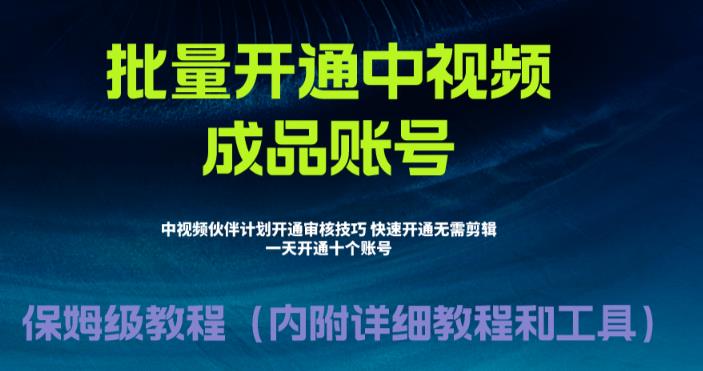 外面收费1980暴力开通中视频计划教程,附 快速通过中视频伙伴计划的办法-高华