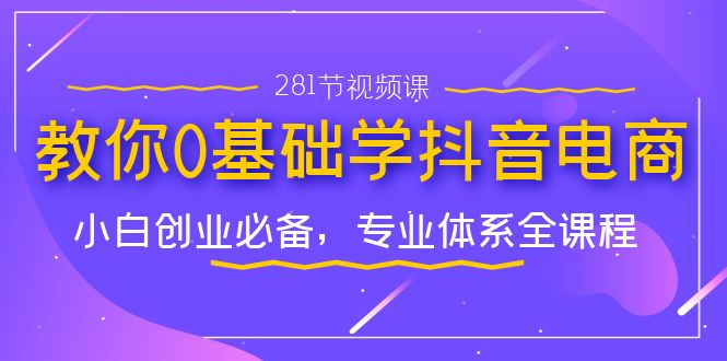教你0基础学·抖音电商:小白创业必备,专业体系全课程(281节视频课)-高华