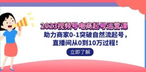 2023视频号-电商起号运营课 助力商家0-1突破自然流起号 直播间从0到10w过程-高华
