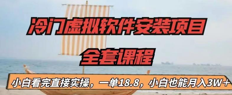 冷门虚拟软件安装项目,一单18.8,小白也能月入3W+-高华