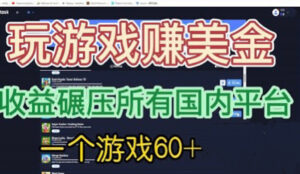 国外玩游戏赚美金平台,一个游戏60+,收益碾压国内所有平台?-高华