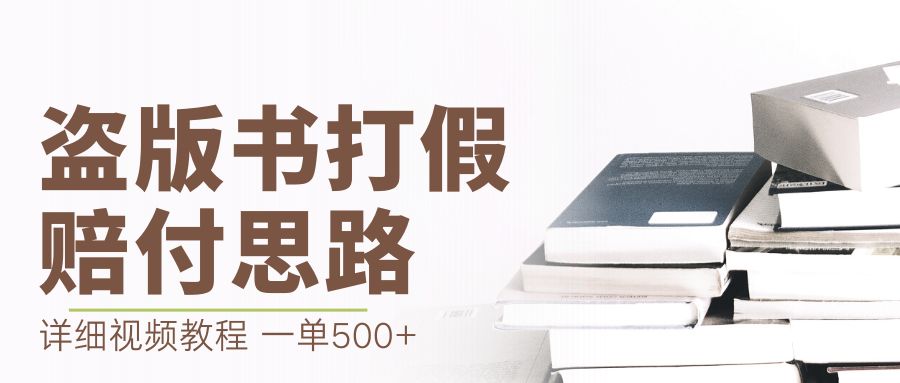 最新盗版书赔付打假项目，一单利润500+【详细玩法视频教程】-高华