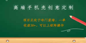 高端手机壳创意定制,项目正处于蓝海,每单收益30+,可以上矩阵操作-高华