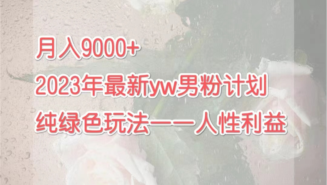 月入9000+2023年9月最新yw男粉计划绿色玩法——人性之利益-高华