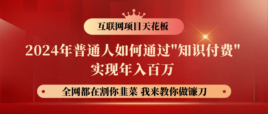 2024年普通人如何通过"知识付费"月入十万年入百万,实现财富自由-高华