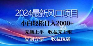 (10078期)2024最新风口!三分钟一条原创作品,日入2000+,小白无脑上手,收益无上限-高华