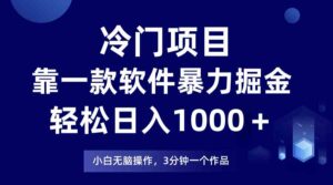 (9791期)冷门项目,靠一款软件暴力掘金日入1000+,小白轻松上手第二天见收益-高华