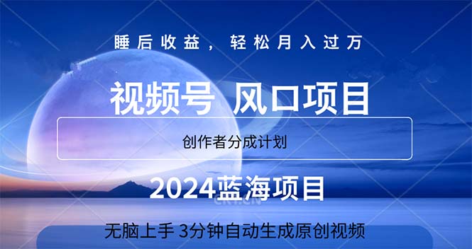 2024蓝海项目,3分钟自动生成视频,月入过万-高华