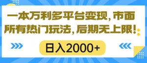 (10311期)一本万利多平台变现,市面所有热门玩法,日入2000+,后期无上限!-高华