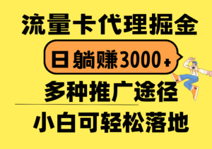 (10771期)流量卡代理掘金,日躺赚3000+,首码平台变现更暴力,多种推广途径,新…-高华