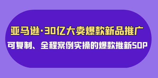 亚马逊30亿大卖爆款新品推广,可复制、全程案例实操的爆款推新SOP-高华