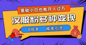 一部手机精准引流汉服粉,0成本多种变现方式,小白月入过万(附素材+工具)-高华