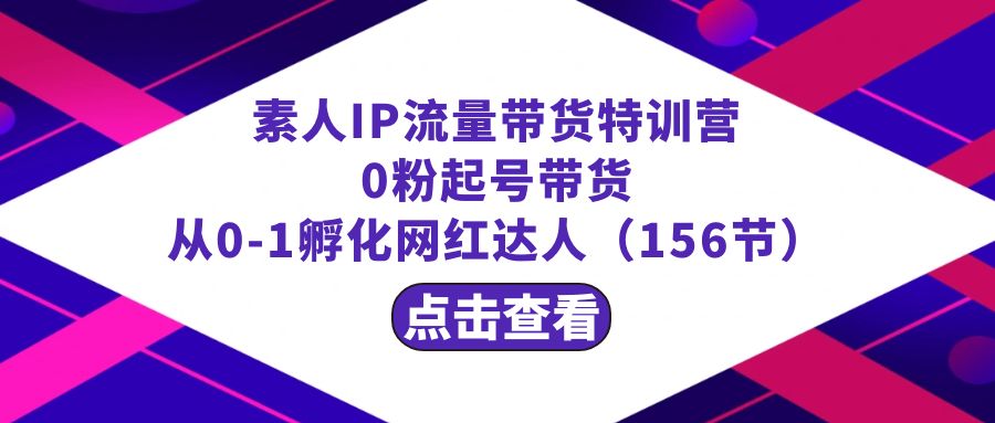 繁星·计划素人IP流量带货特训营:0粉起号带货 从0-1孵化网红达人(156节)-高华