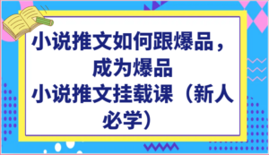 小说推文如何跟爆品,成为爆品,小说推文挂载课(新人必学)-高华