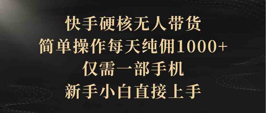 (9861期)快手硬核无人带货,简单操作每天纯佣1000+,仅需一部手机,新手小白直接上手-高华