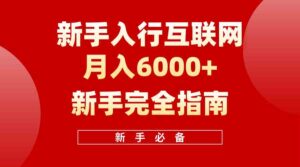 (10058期)互联网新手月入6000+完全指南 十年创业老兵用心之作,帮助小白快速入门-高华