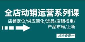 (9845期)全店·动销运营系列课:店铺定位/供应简化/选品/店铺权重/产品布局/上新-高华