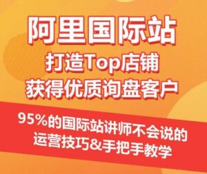 【阿里国际站】打造Top店铺&获得优质询盘客户,95%的国际站讲师不会说的运营技巧-高华