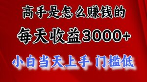 (10436期)高手是怎么赚钱的,一天收益3000+ 这是穷人逆风翻盘的一个项目,非常稳…-高华