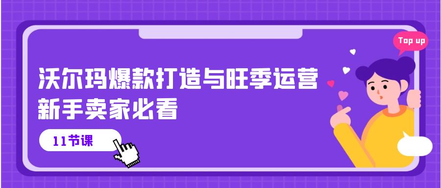 (10660期)沃尔玛 爆款打造与旺季运营,新手卖家必看(11节视频课)-高华