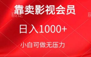 靠卖影视会员,日入1000+,落地保姆级教程,新手可学-高华