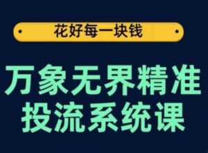 万象无界精准投流系统课,从关键词到推荐,从万象台到达摩盘,从底层原理到实操步骤-高华