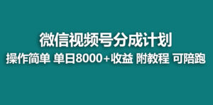 【蓝海项目】视频号分成计划最新玩法,单天收益8000+,附玩法教程-高华