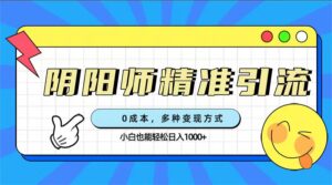 0成本阴阳师精准引流,多种变现方式,小白也能轻松日入1000+-高华